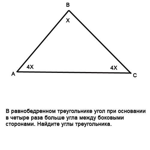 Угол при основании равнобедренном